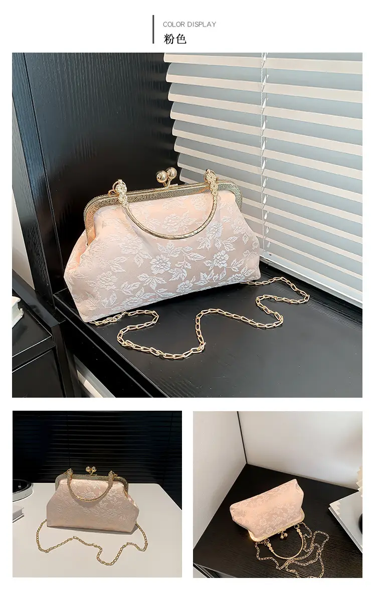 Women's Pink Lace Chain Shoulder Bag 2024 New Arrival — feature 25