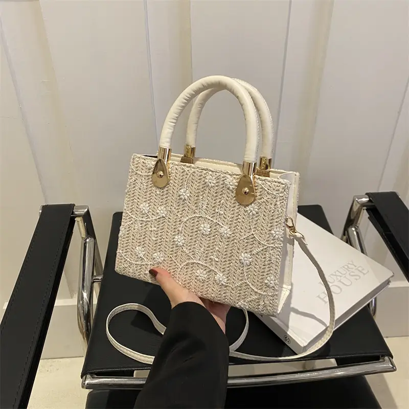 Korean Style Straw Handbag White 2024 Spring Summer - Image 6