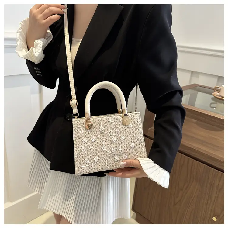 Korean Style Straw Handbag White 2024 Spring Summer — feature 11