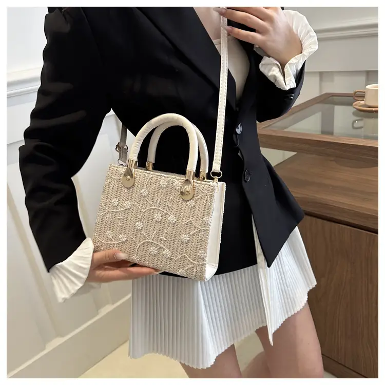 Korean Style Straw Handbag White 2024 Spring Summer — feature 12