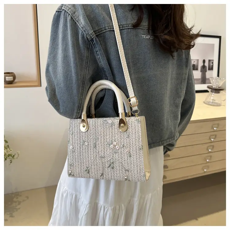 Korean Style Straw Handbag White 2024 Spring Summer — feature 15