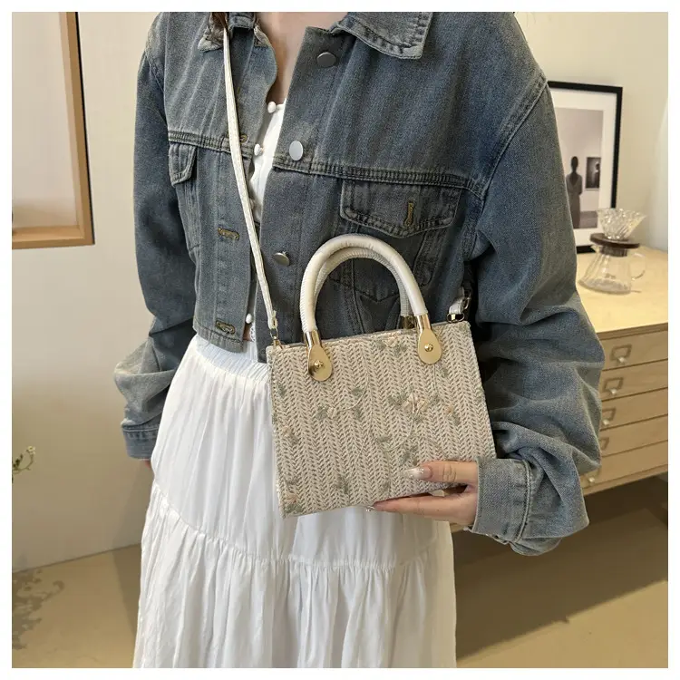 Korean Style Straw Handbag White 2024 Spring Summer — feature 16