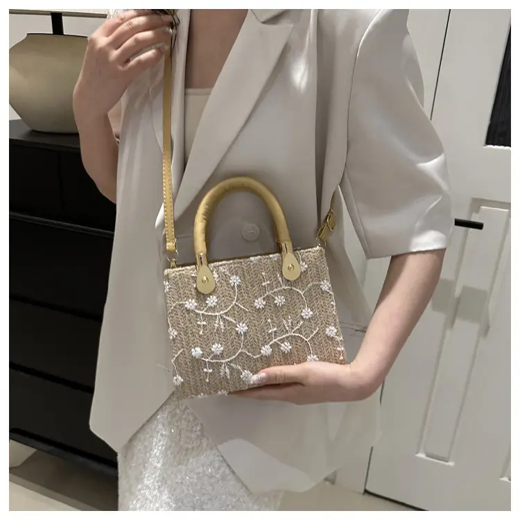 Korean Style Straw Handbag White 2024 Spring Summer — feature 19
