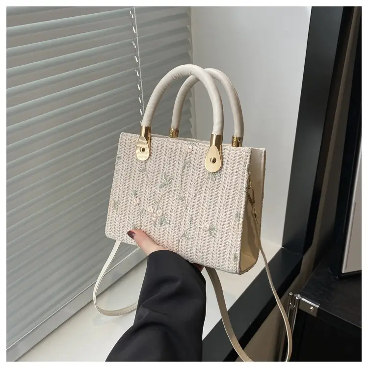 Korean Style Straw Handbag White 2024 Spring Summer — feature 21