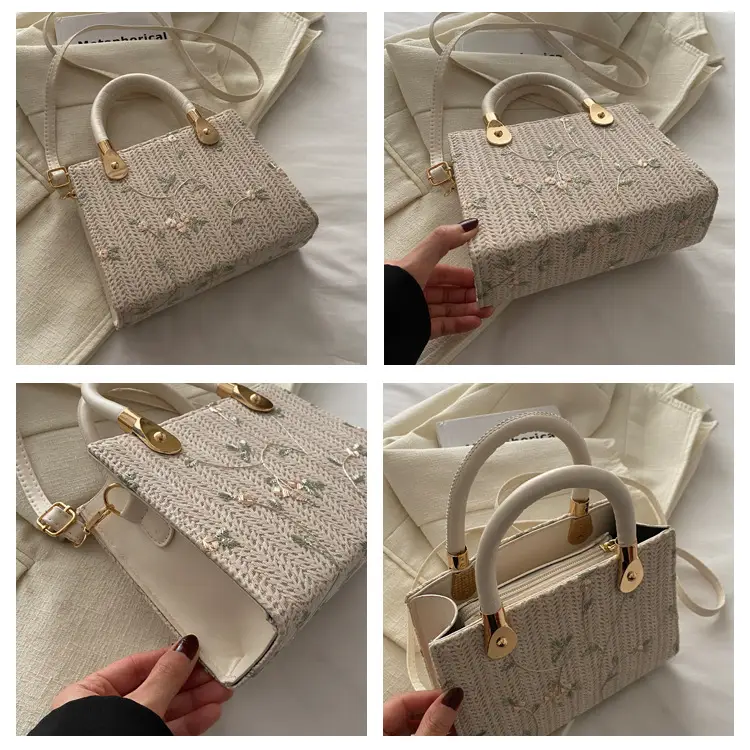 Korean Style Straw Handbag White 2024 Spring Summer — feature 7