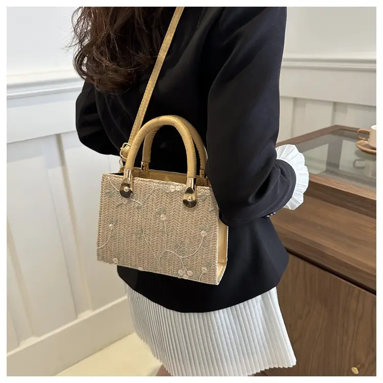 Korean Style Straw Handbag White 2024 Spring Summer — feature 8