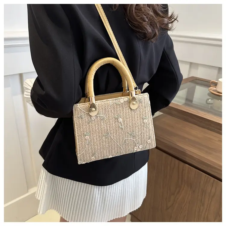 Korean Style Straw Handbag White 2024 Spring Summer — feature 9