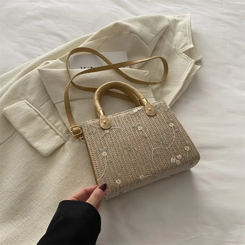 Korean Style Straw Handbag White 2024 Spring Summer - Image 3