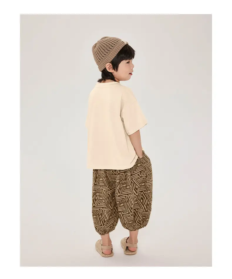Kids Brown T-Shirt Short Sleeve Cotton Summer Wear — feature 17