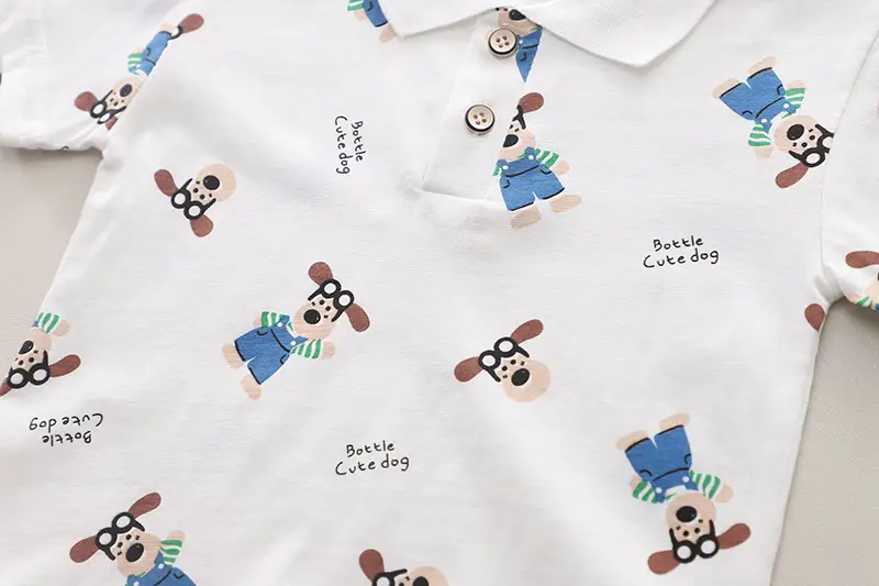 2024 Summer Boys Lel Polo Short Sleeve Set with Denim Shorts โ feature 7