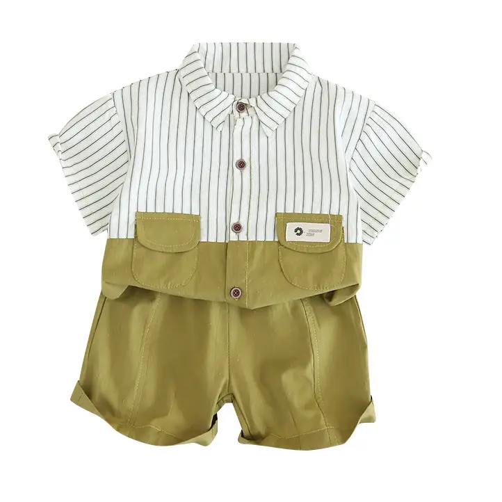 Boy Vertical Striped T-Shirt Shorts Set Summer 2024 - Image 5