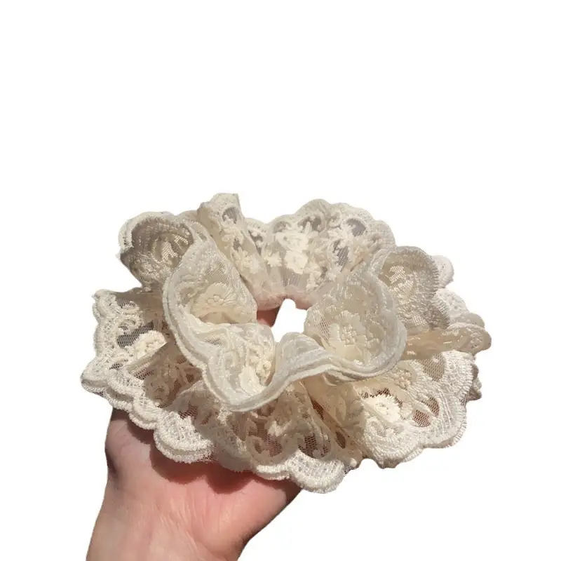 2026 New Elegant Lace Scrunchie French Bow Hair Tie