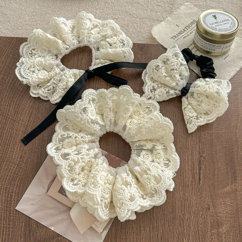 2026 New Elegant Lace Scrunchie French Bow Hair Tie — feature 2