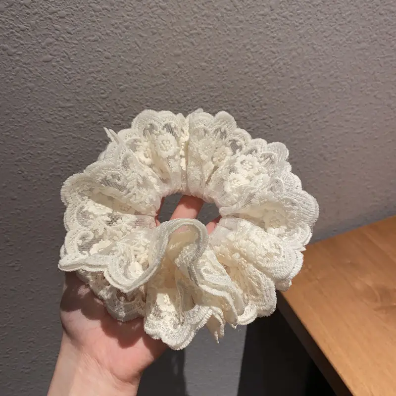 2026 New Elegant Lace Scrunchie French Bow Hair Tie — feature 3