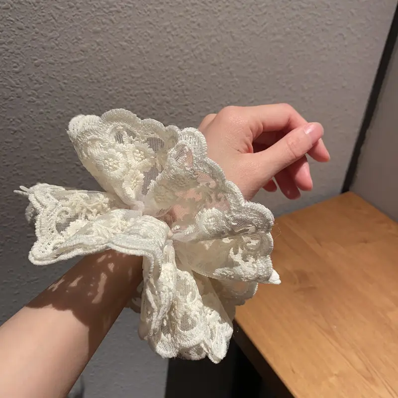 2026 New Elegant Lace Scrunchie French Bow Hair Tie — feature 4