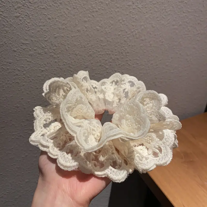 2026 New Elegant Lace Scrunchie French Bow Hair Tie — feature 9