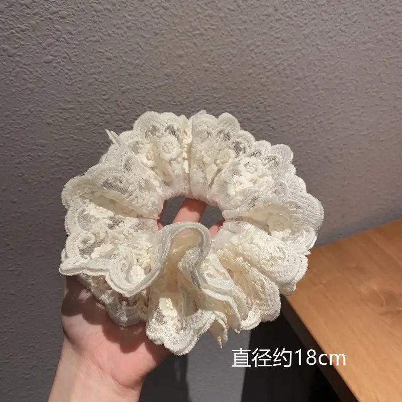 2026 New Elegant Lace Scrunchie French Bow Hair Tie