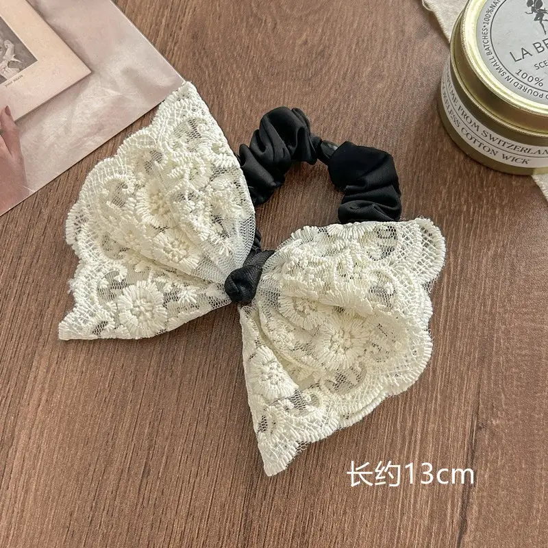 2026 New Elegant Lace Scrunchie French Bow Hair Tie