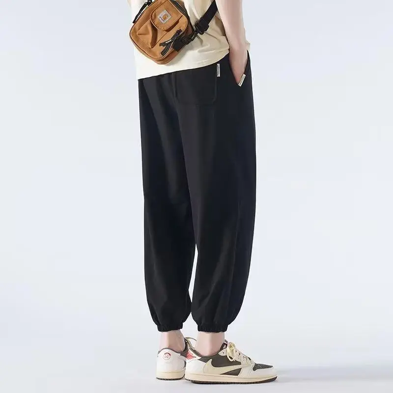 Men Japanese Ice Silk Leg-toe Pants Black