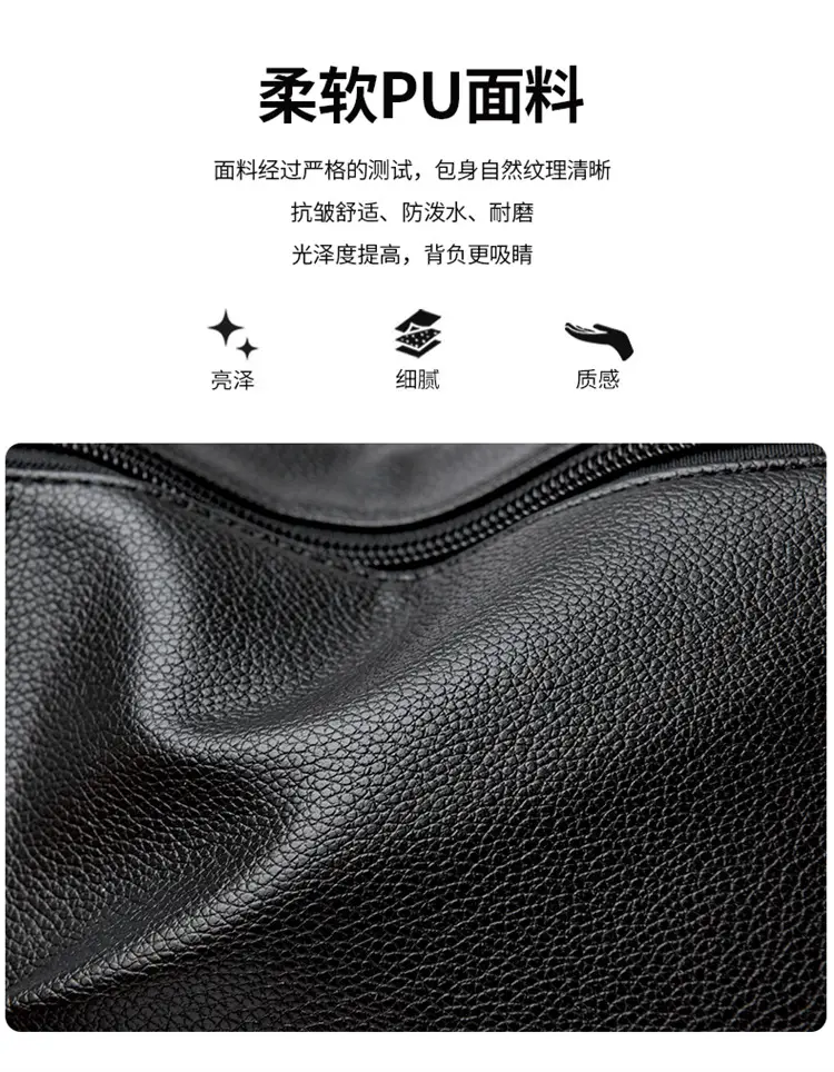 Black PU Leather Textured Crossbody Bag for Women — feature 17