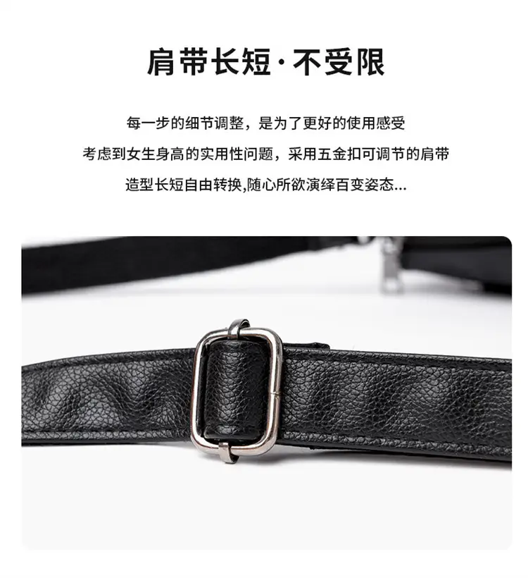 Black PU Leather Textured Crossbody Bag for Women — feature 18