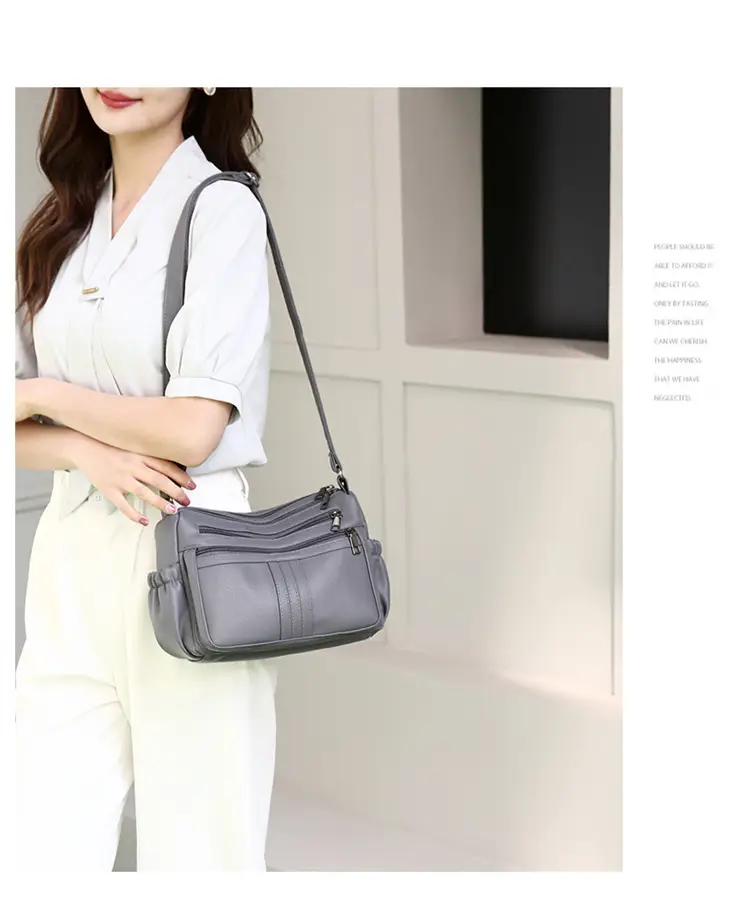Black PU Leather Textured Crossbody Bag for Women — feature 20