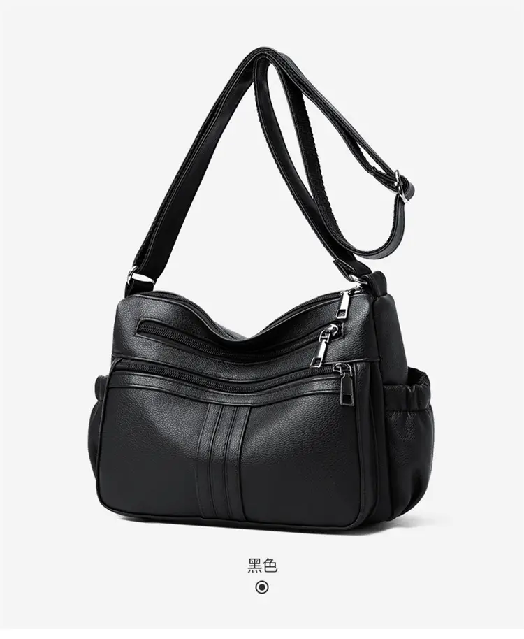 Black PU Leather Textured Crossbody Bag for Women — feature 26