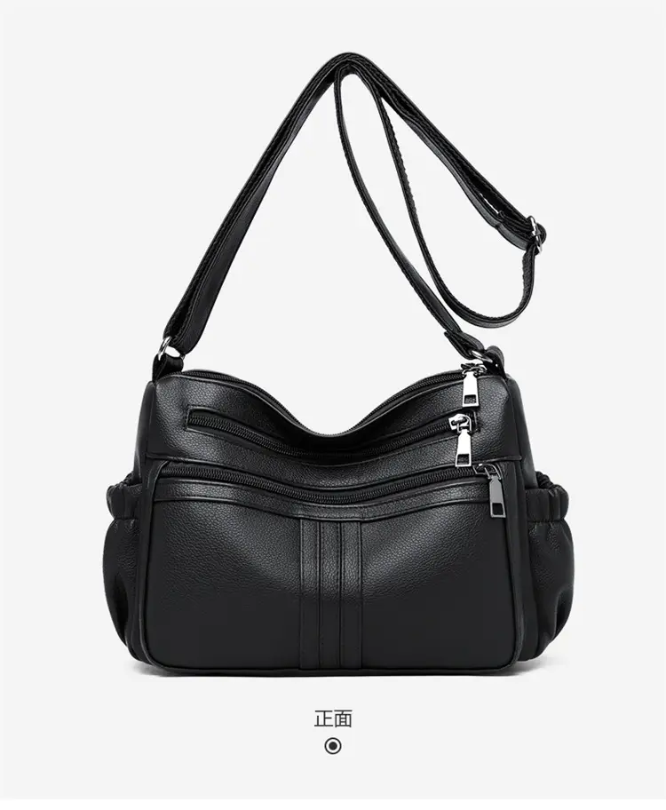 Black PU Leather Textured Crossbody Bag for Women — feature 27