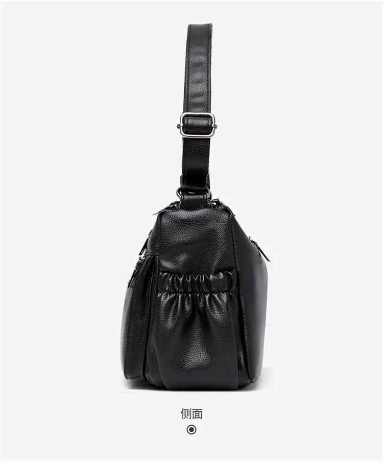 Black PU Leather Textured Crossbody Bag for Women — feature 28