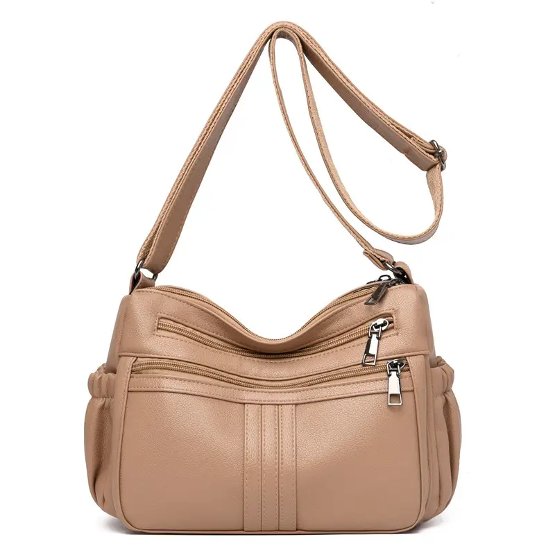 Black PU Leather Textured Crossbody Bag for Women