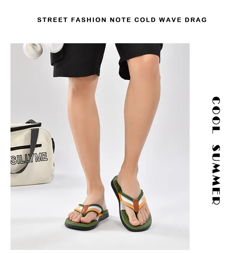 Summer new men's flip-flops non-slip outer wear flip-flops men's outdoor beach shoes European and American sandals wholesale — feature 14