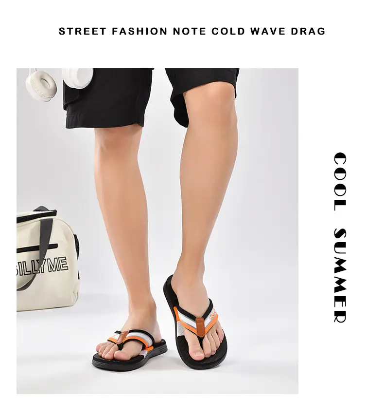 Summer new men's flip-flops non-slip outer wear flip-flops men's outdoor beach shoes European and American sandals wholesale — feature 17