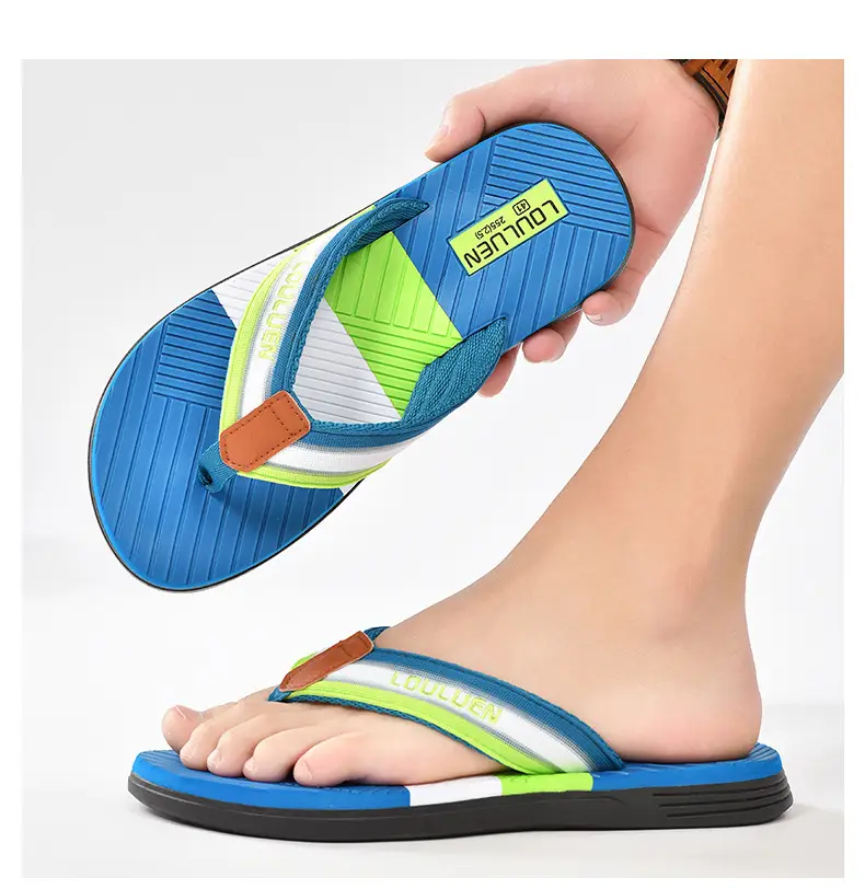 Summer new men's flip-flops non-slip outer wear flip-flops men's outdoor beach shoes European and American sandals wholesale — feature 21