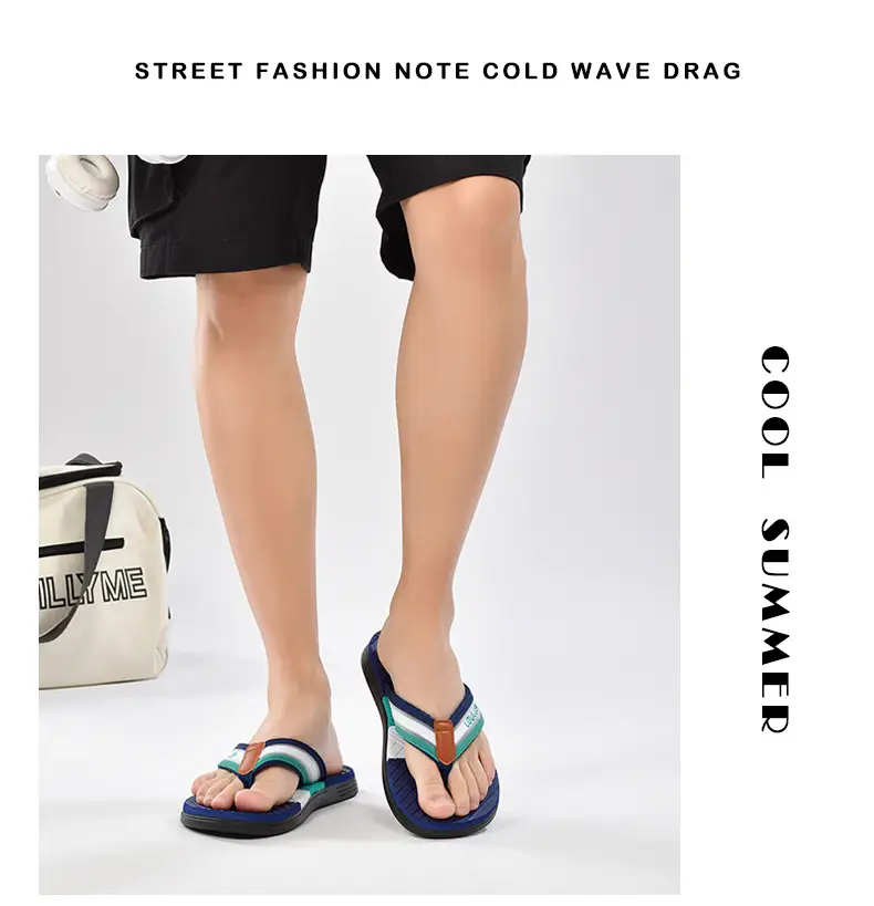 Summer new men's flip-flops non-slip outer wear flip-flops men's outdoor beach shoes European and American sandals wholesale — feature 23