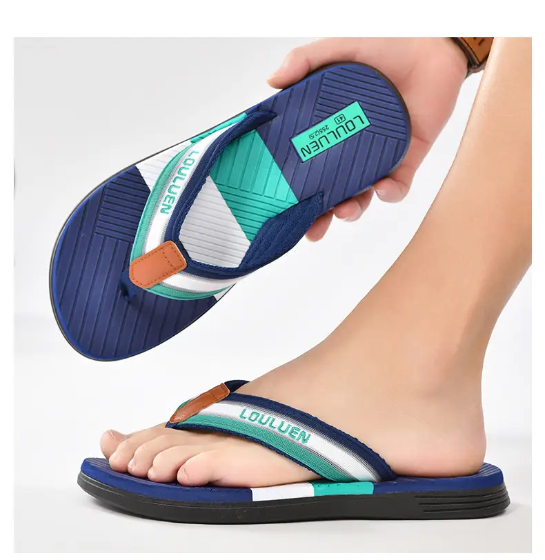 Summer new men's flip-flops non-slip outer wear flip-flops men's outdoor beach shoes European and American sandals wholesale — feature 24