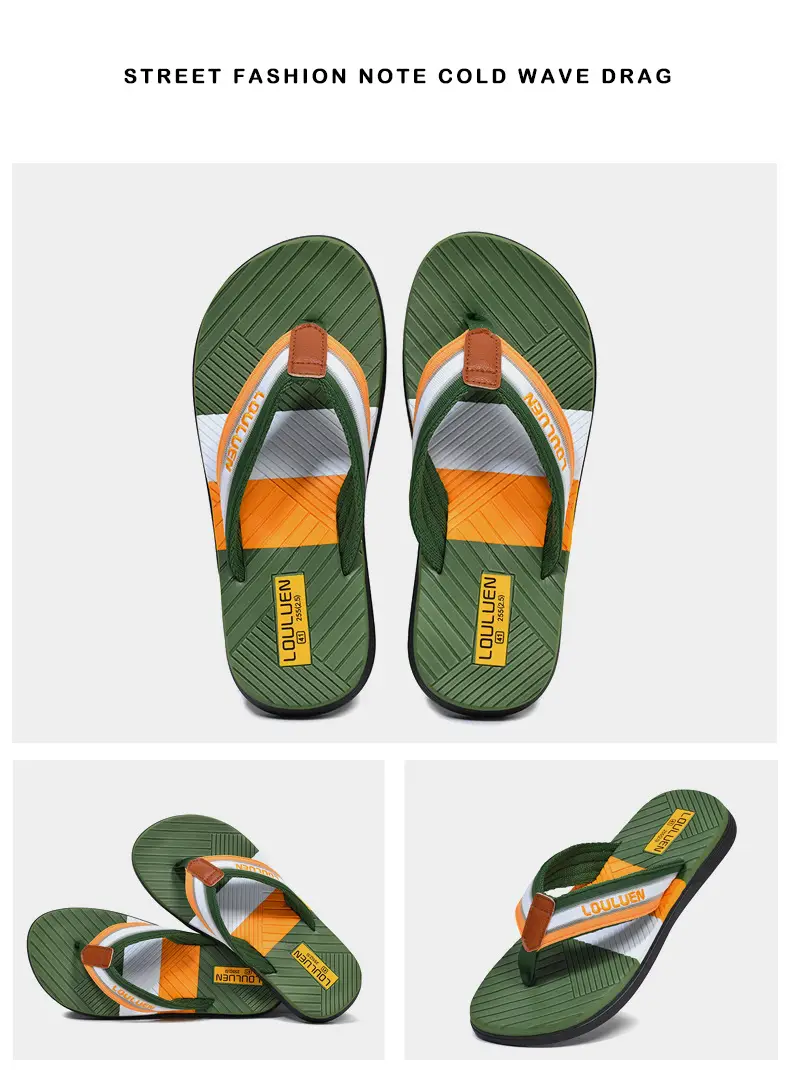 Summer new men's flip-flops non-slip outer wear flip-flops men's outdoor beach shoes European and American sandals wholesale — feature 26