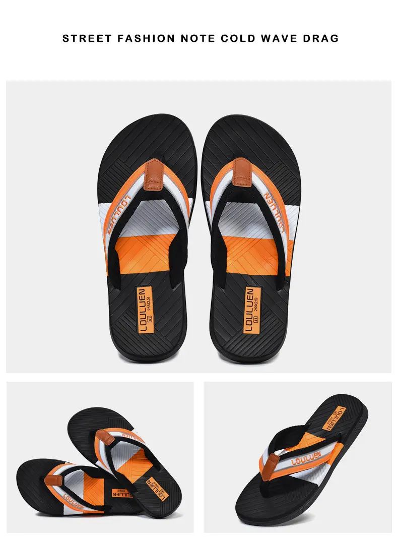 Summer new men's flip-flops non-slip outer wear flip-flops men's outdoor beach shoes European and American sandals wholesale — feature 27