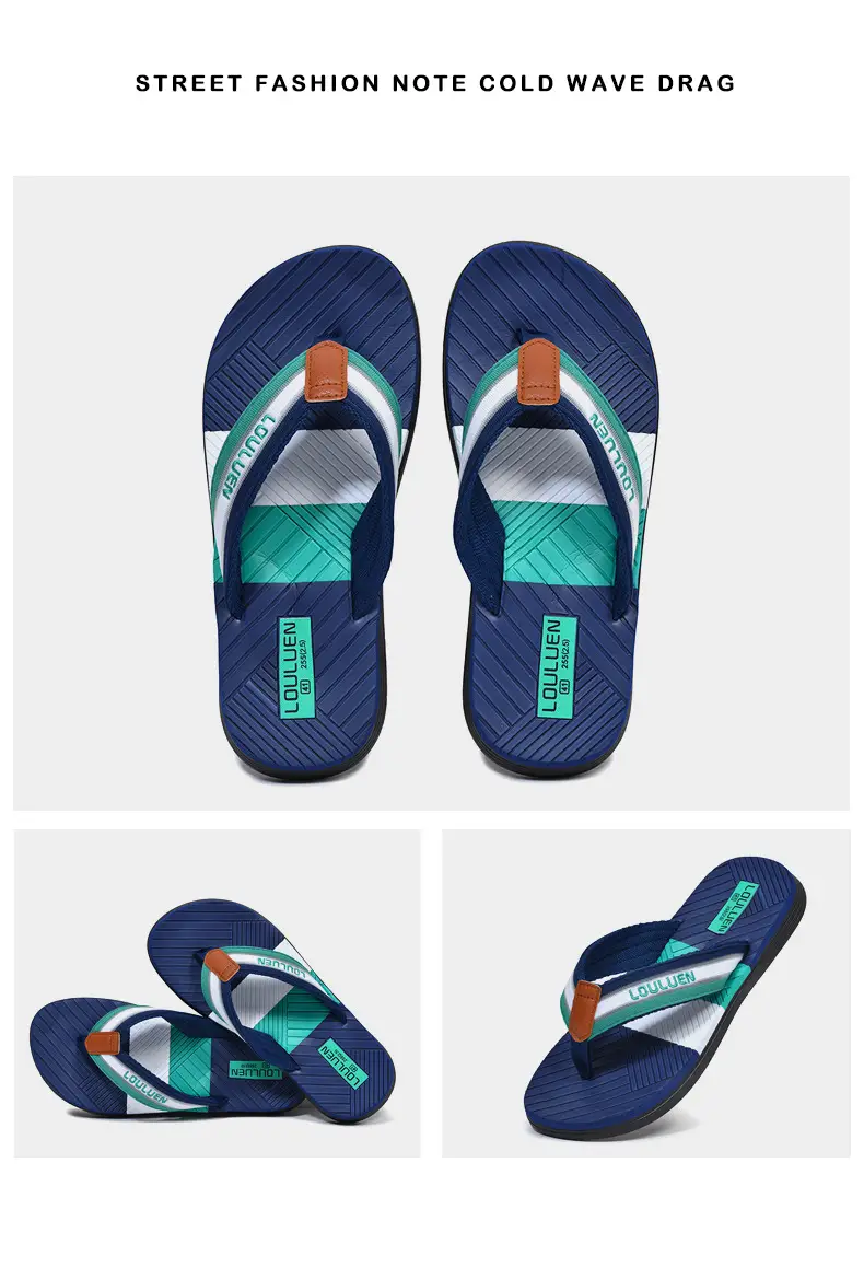 Summer new men's flip-flops non-slip outer wear flip-flops men's outdoor beach shoes European and American sandals wholesale — feature 28