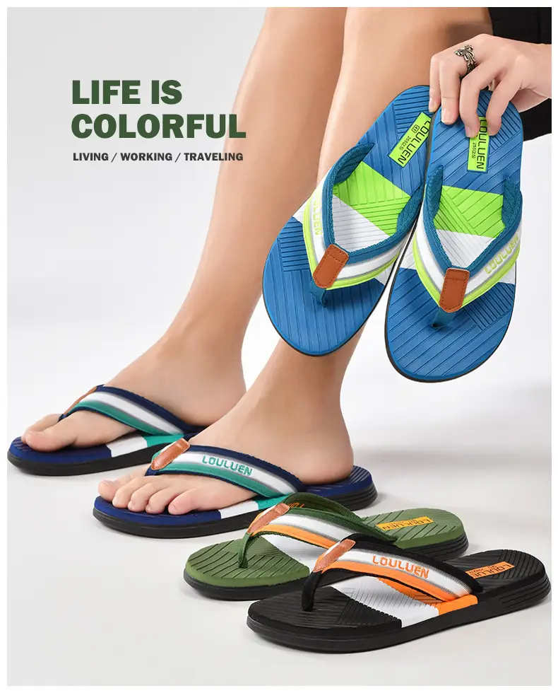 Summer new men's flip-flops non-slip outer wear flip-flops men's outdoor beach shoes European and American sandals wholesale — feature 8