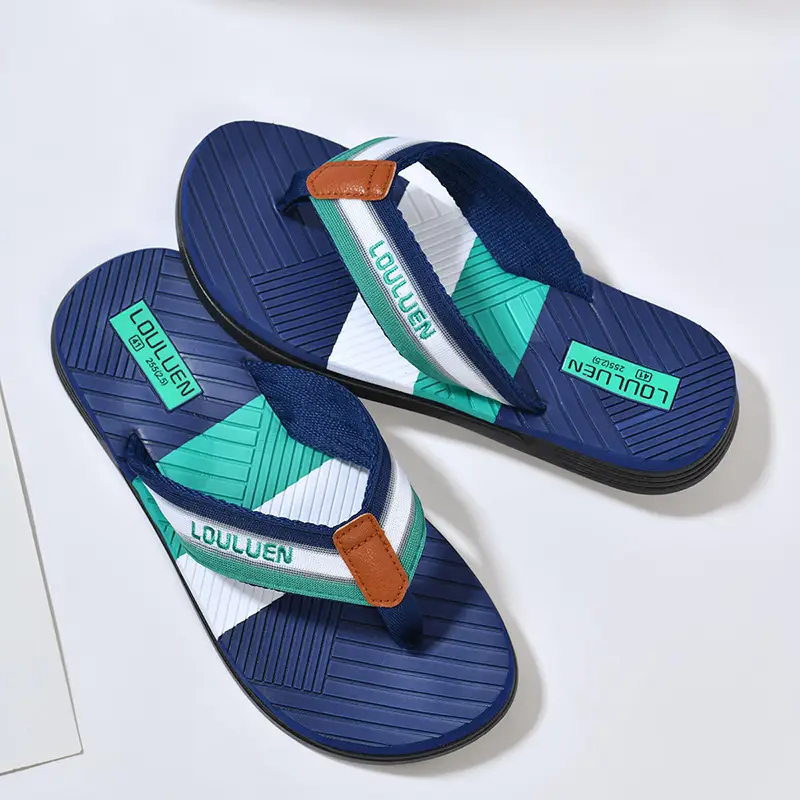 Summer new men's flip-flops non-slip outer wear flip-flops men's outdoor beach shoes European and American sandals wholesale - Image 2