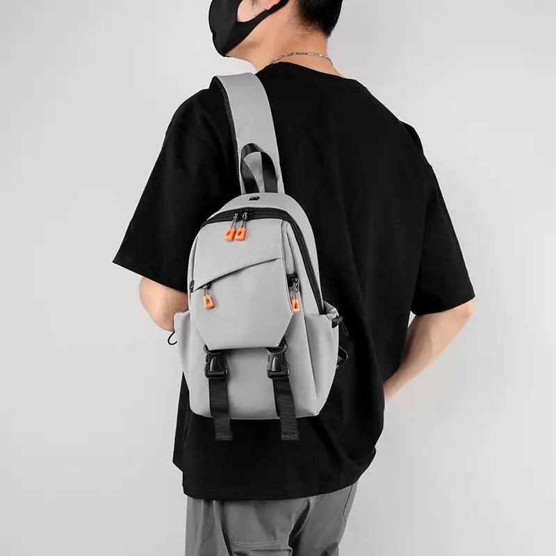 Men's Black Nylon Crossbody Bag Large Capacity - Image 5
