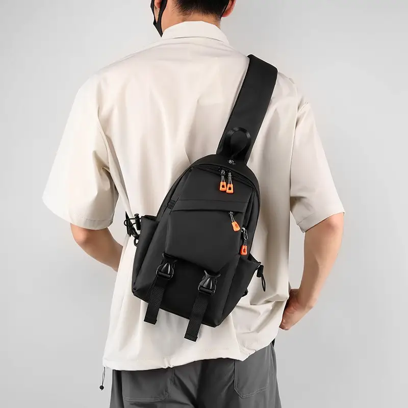 Men's Black Nylon Crossbody Bag Large Capacity - Image 6