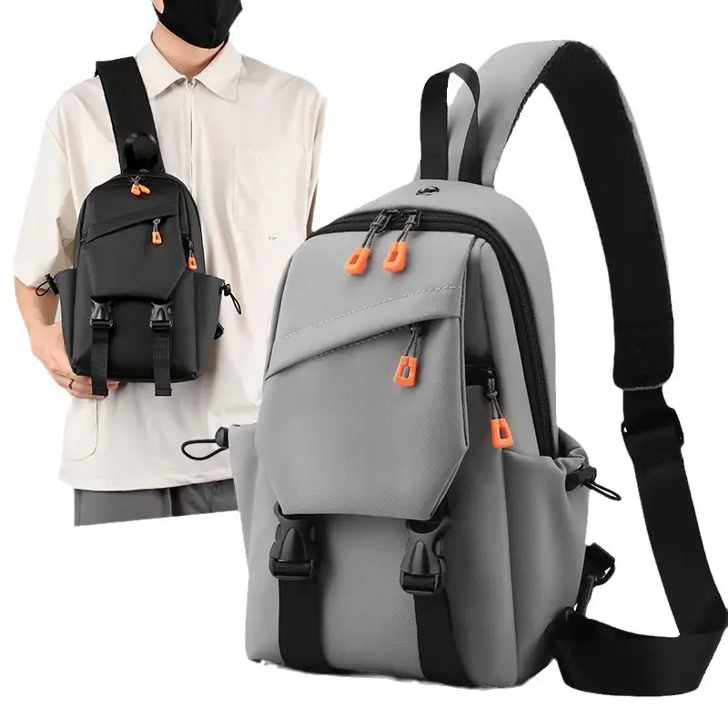 Men's Black Nylon Crossbody Bag Large Capacity - Image 7