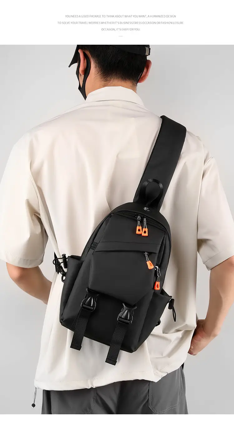 Men's Black Nylon Crossbody Bag Large Capacity — feature 21