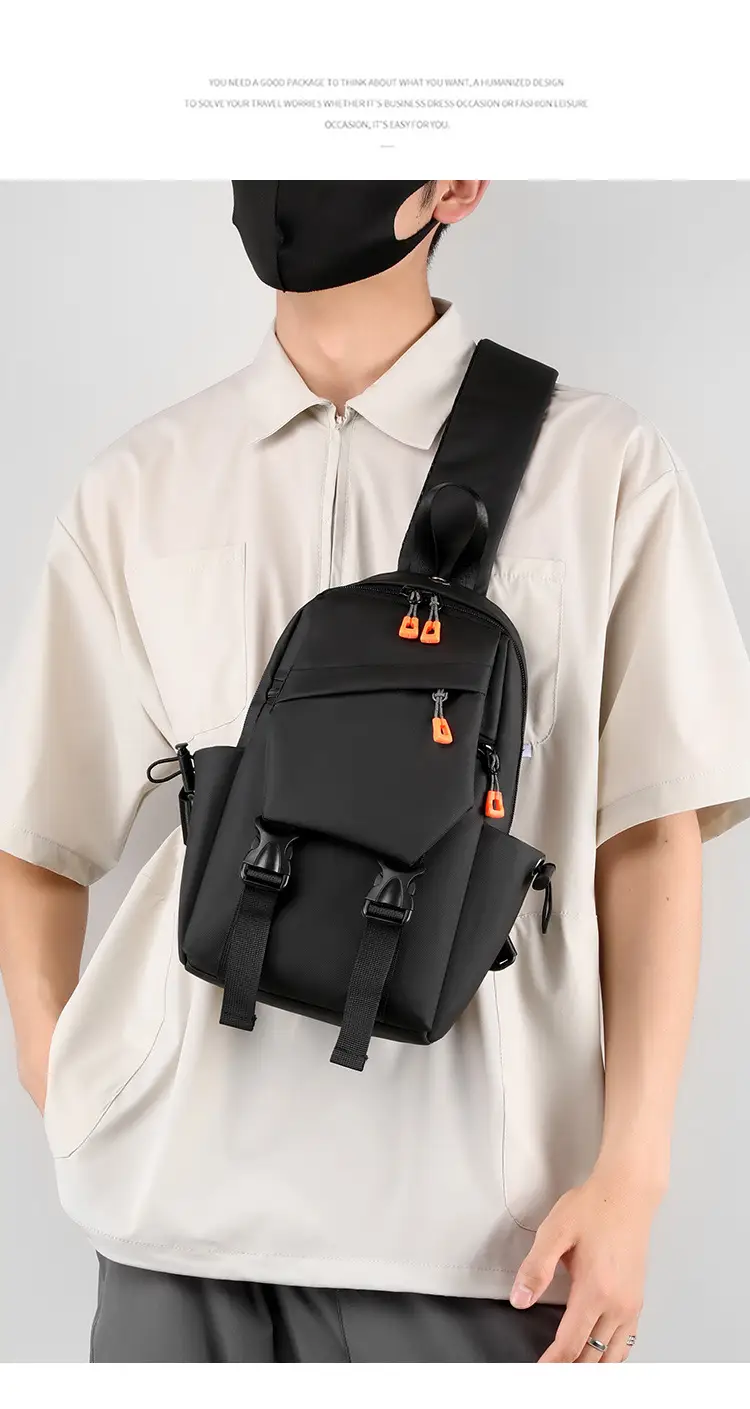 Men's Black Nylon Crossbody Bag Large Capacity — feature 23