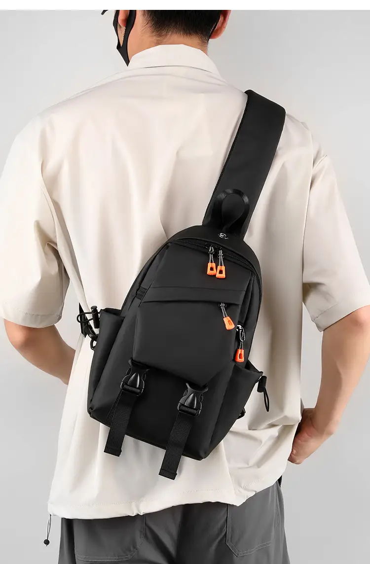 Men's Black Nylon Crossbody Bag Large Capacity — feature 24