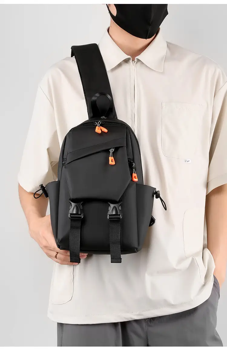 Men's Black Nylon Crossbody Bag Large Capacity — feature 28