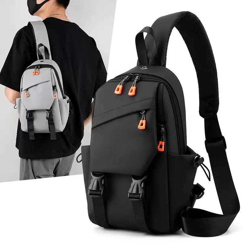 Men's Black Nylon Crossbody Bag Large Capacity - Image 2