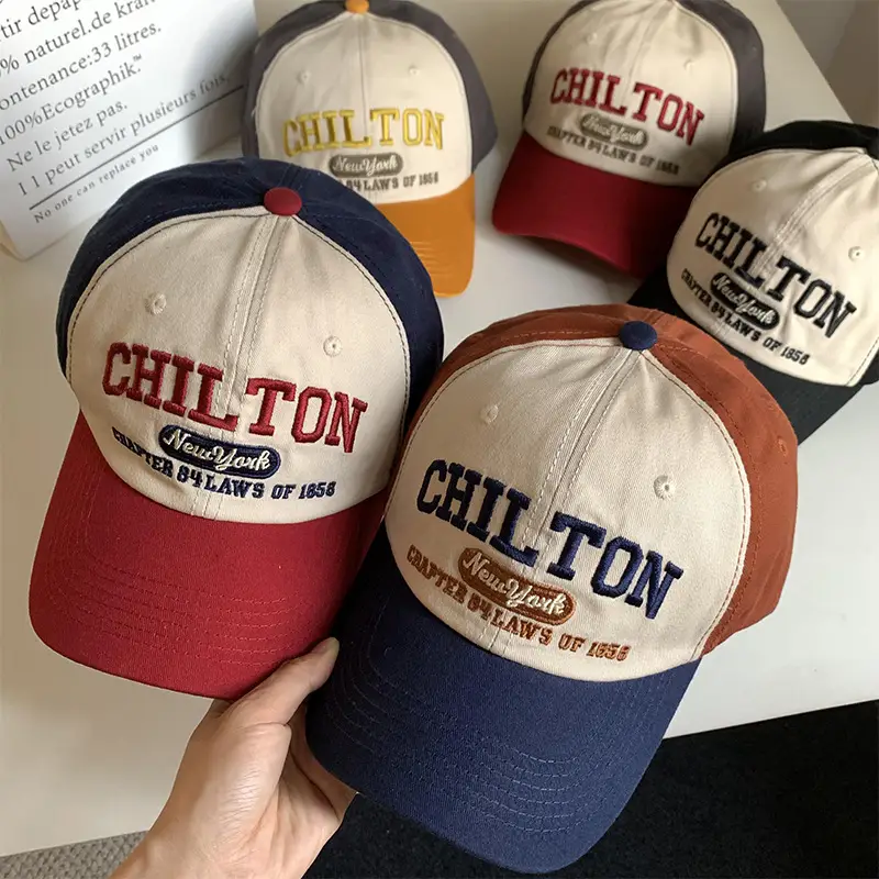Women American Style Retro Letter Baseball Cap Wide Brim Big Face Cap - Image 10