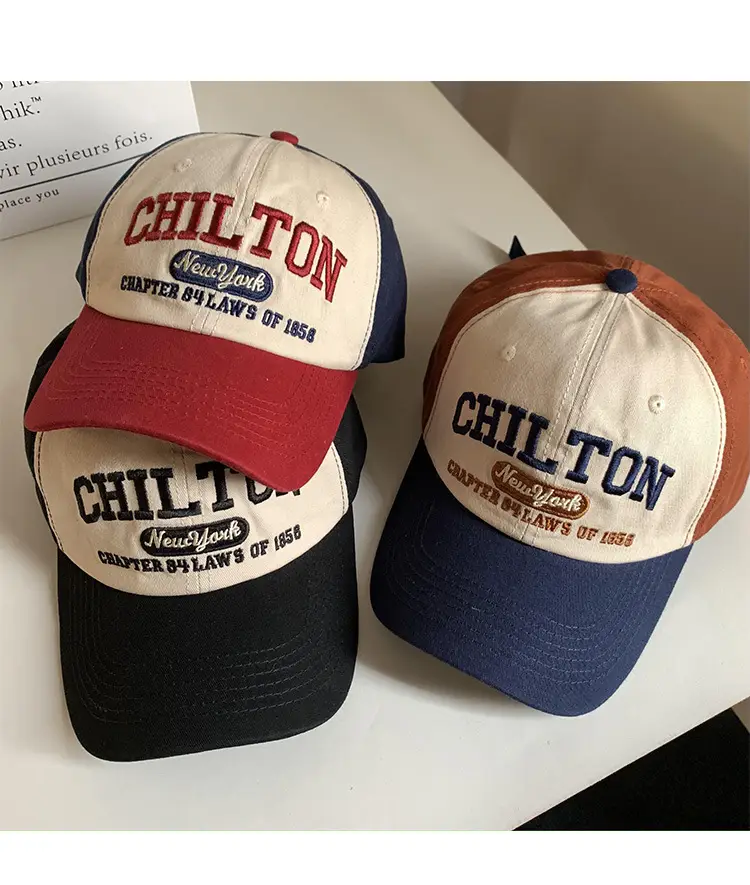 Women American Style Retro Letter Baseball Cap Wide Brim Big Face Cap — feature 10